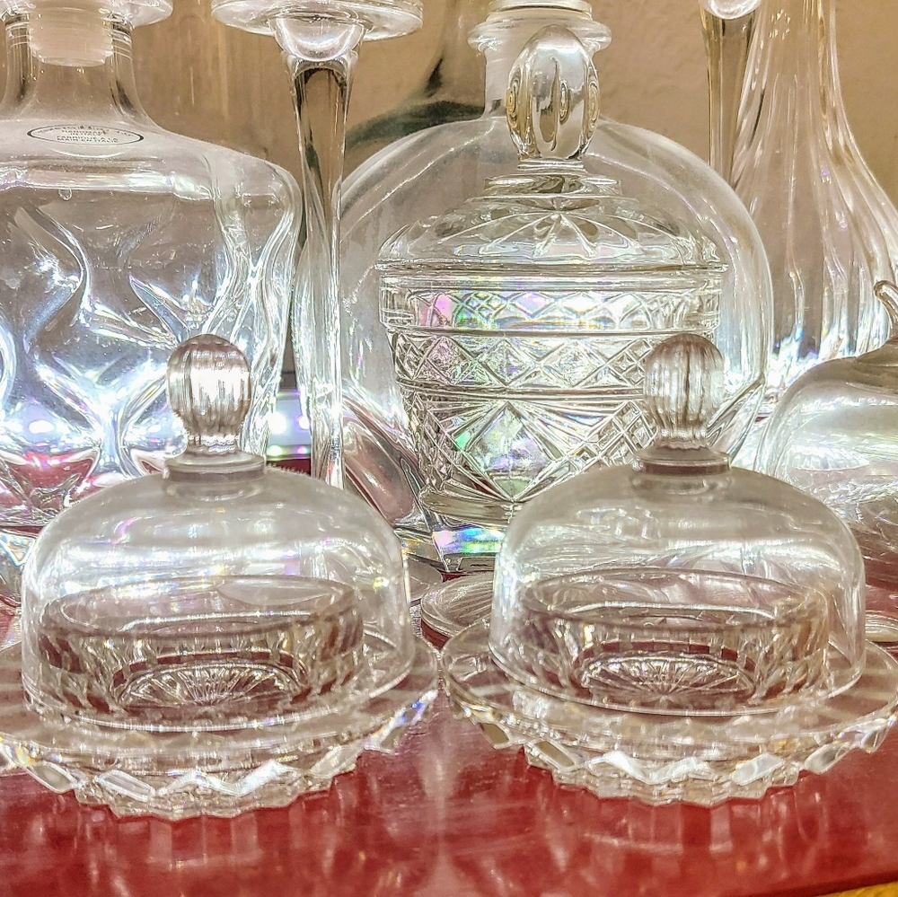 Vintage Glass Butter Glocke (Set of 2)
